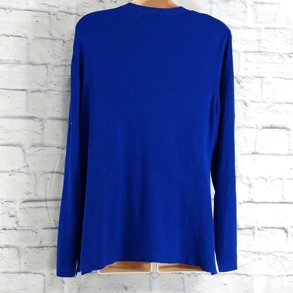 🔵BOGO FREE🔵 Carmen Top/Sweater Long Sleeve Cobalt Blue Sz XL - Picture 4 of 5